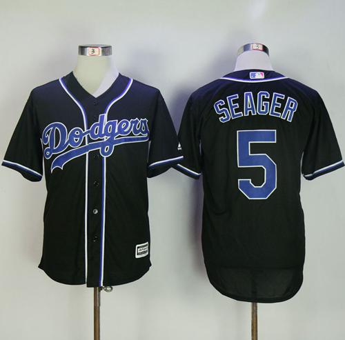 Dodgers #5 Corey Seager Black Fashion Stitched MLB Jersey
